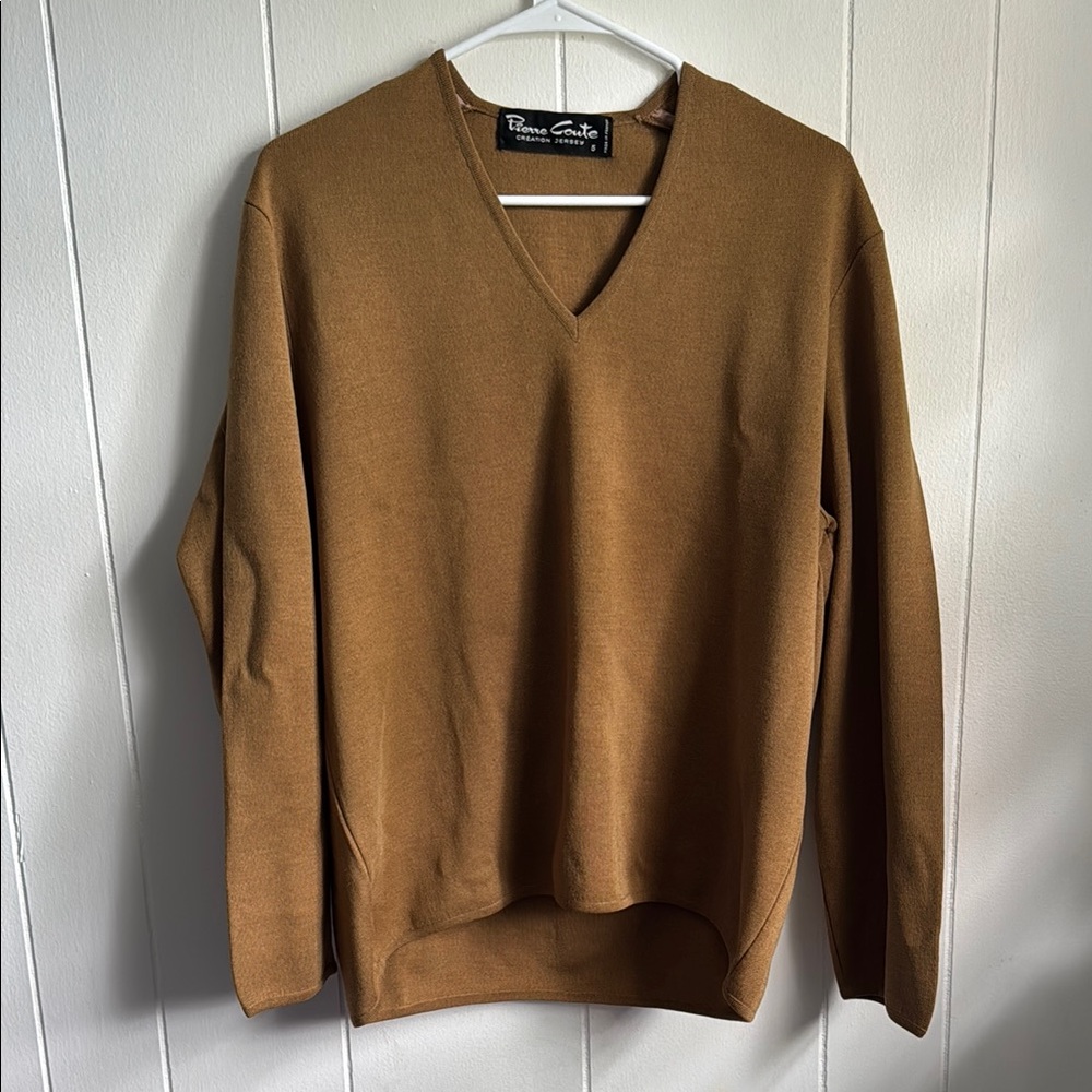 Pierre Cardin V-Neck Sweater Brown Classic Style
